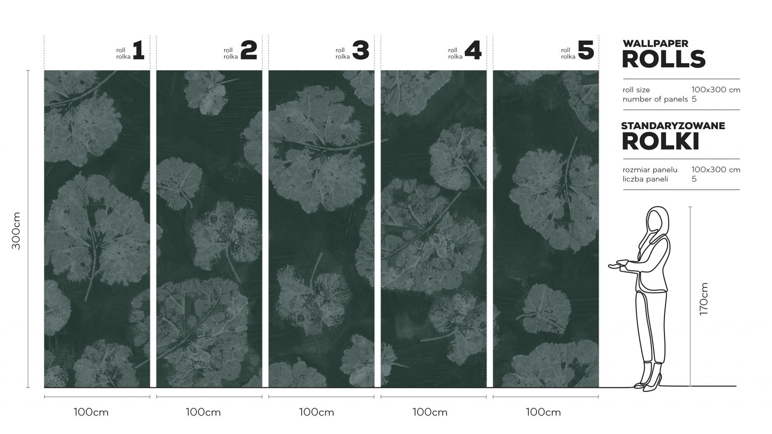 Foglia Sage - Tapeta w standaryzowanych rolkach