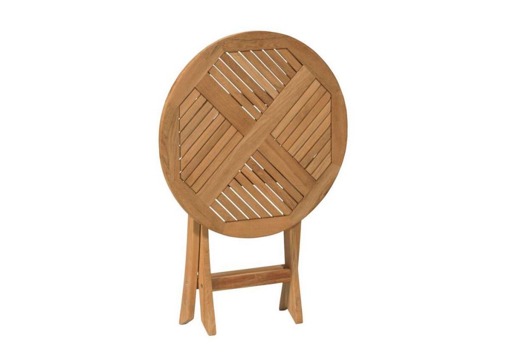 Folding stół okrągły ,drewno tekowe, FSC 100% Ø65