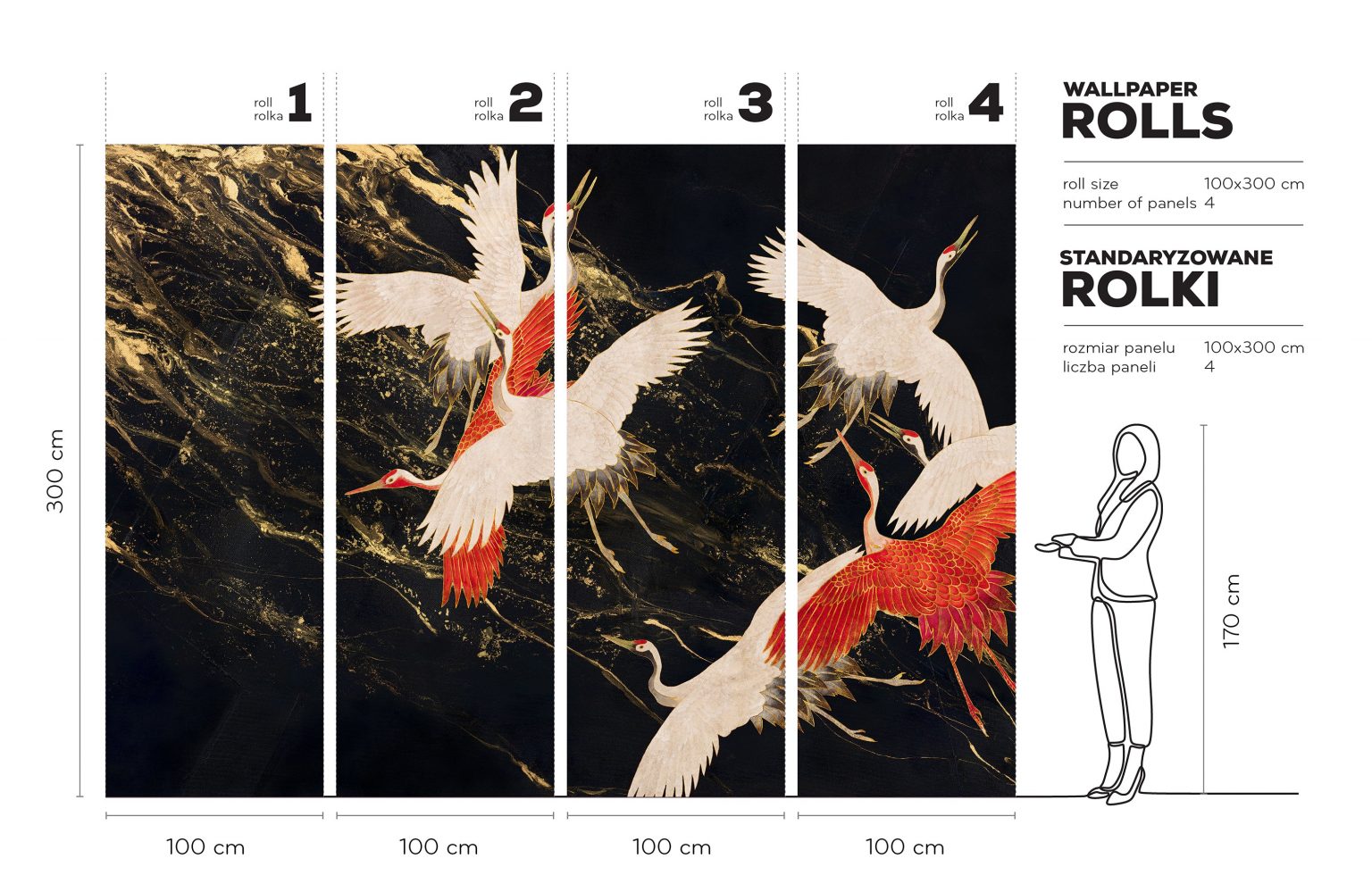 Glory Tsuru - Tapeta w standaryzowanych rolkach