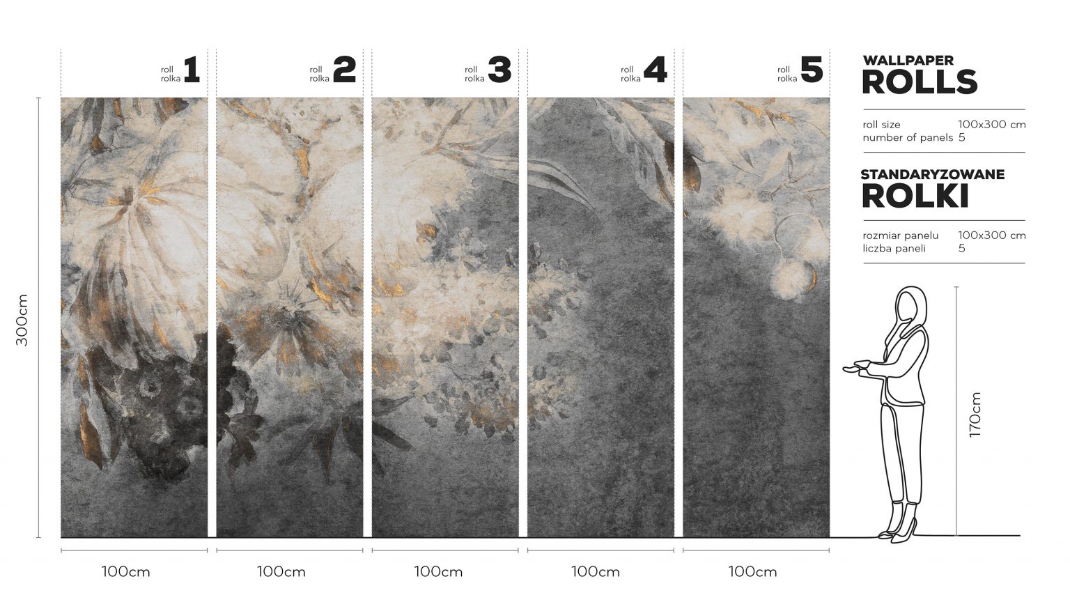 Harmony Ash - Tapeta w standaryzowanych rolkach