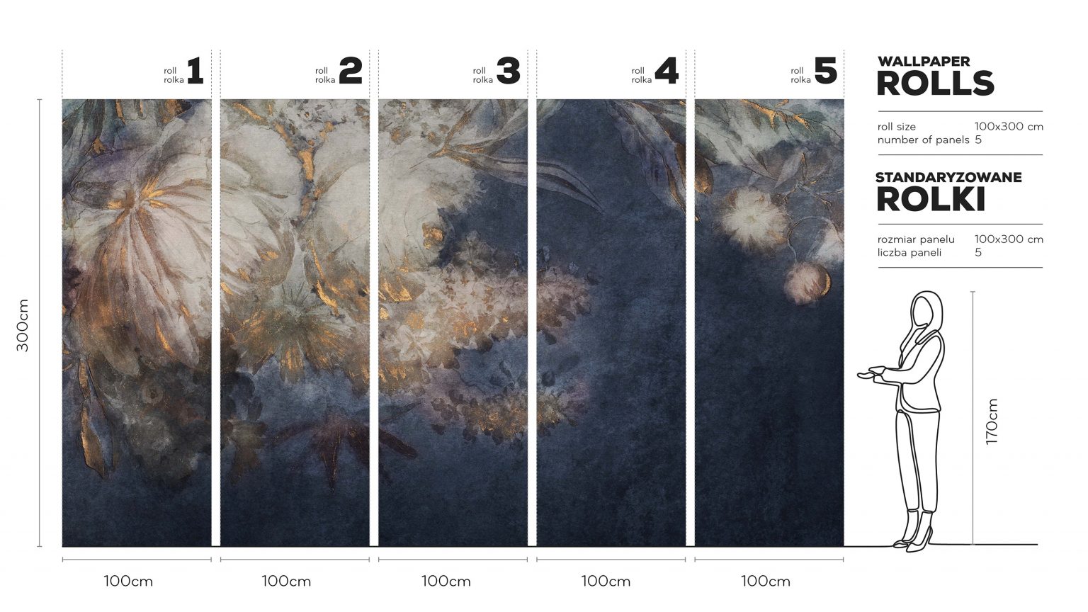 Harmony Blue - Tapeta w standaryzowanych rolkach