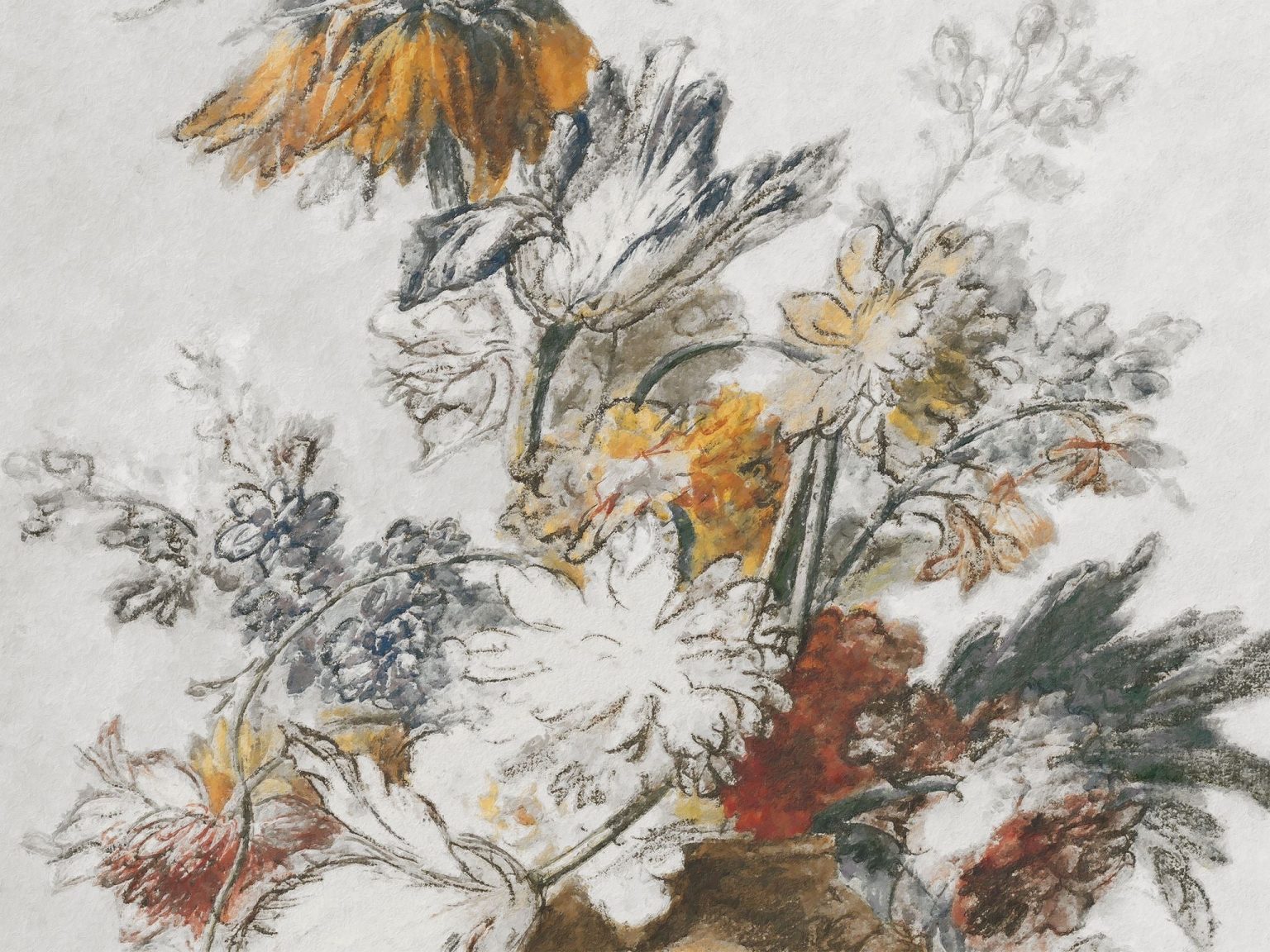 Tapeta Grey Classic Flower