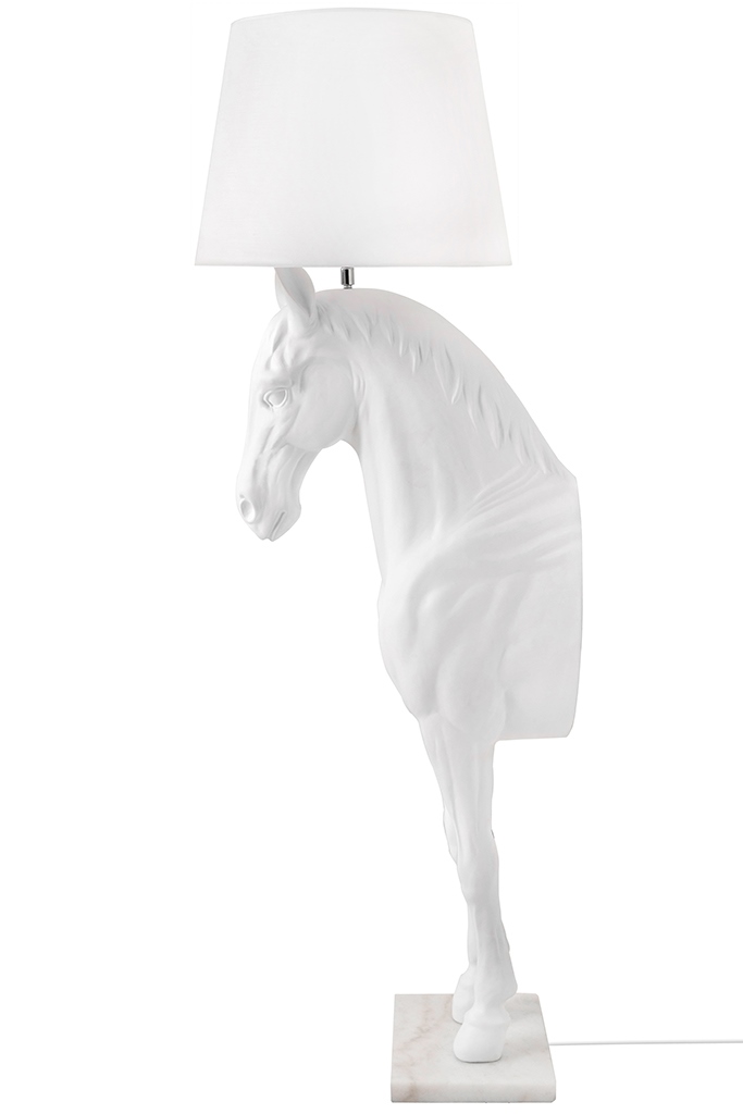 Lampa podłogowa KOŃ HORSE STAND M biała – włókno szklane