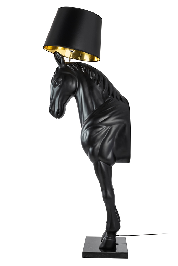 Lampa podłogowa KOŃ HORSE STAND M czarna – włókno szklane