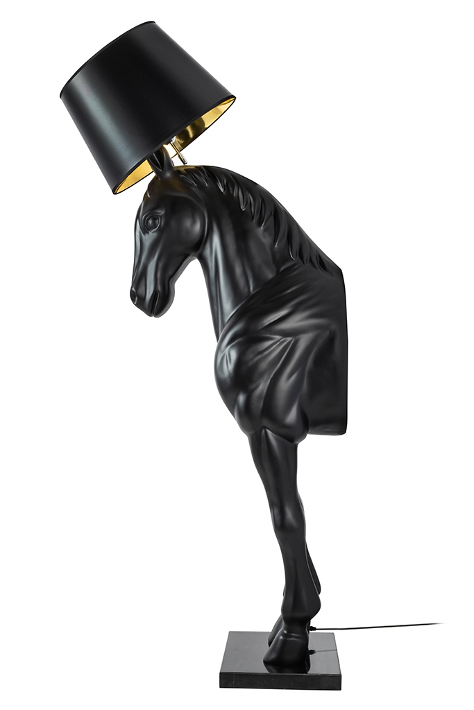 Lampa podłogowa KOŃ HORSE STAND M czarna – włókno szklane