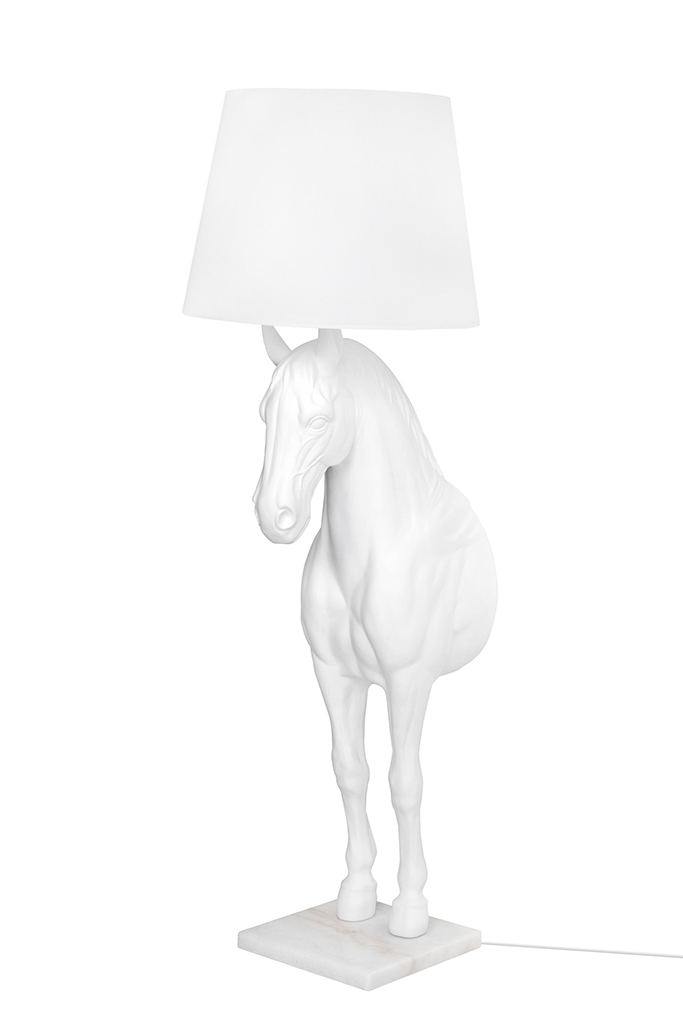 Lampa podłogowa KOŃ HORSE STAND S biała – włókno szklane