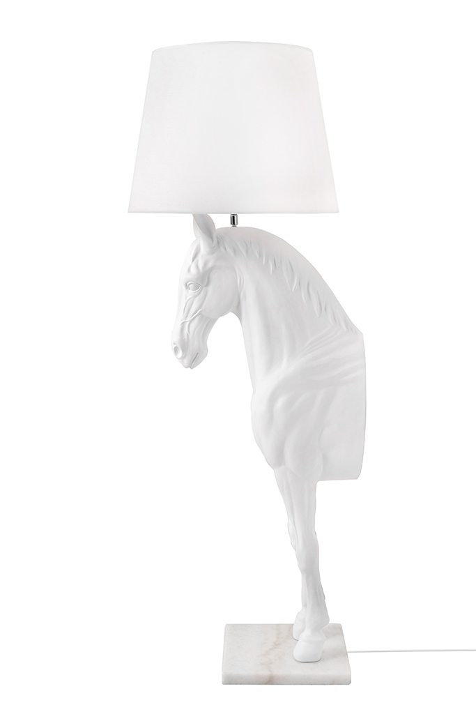 Lampa podłogowa KOŃ HORSE STAND S biała – włókno szklane