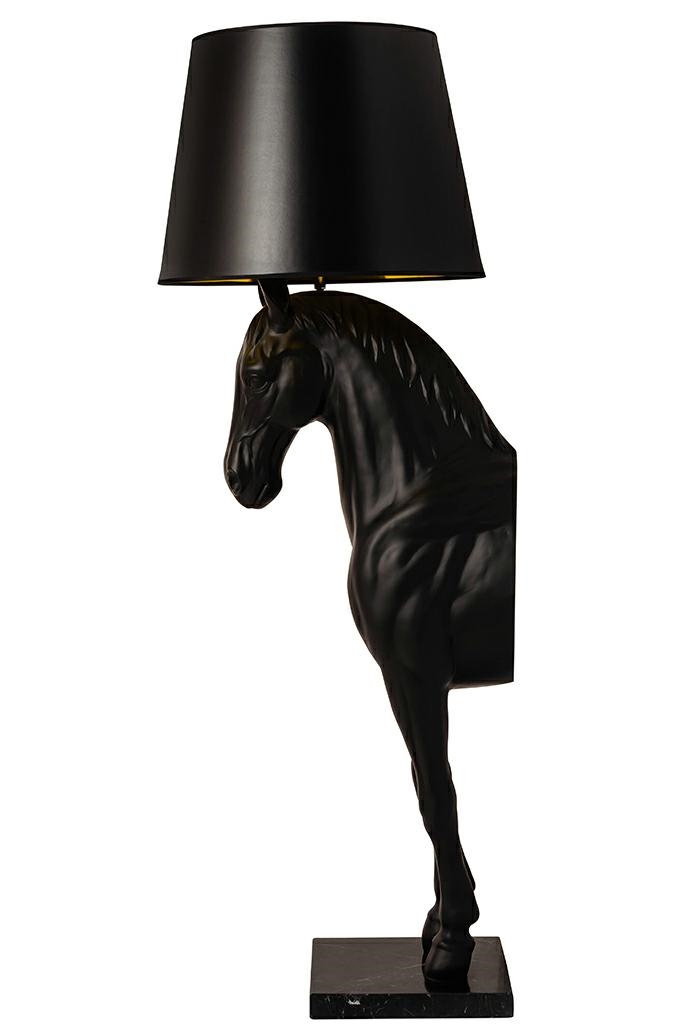 Lampa podłogowa KOŃ HORSE STAND S czarna – włókno szklane