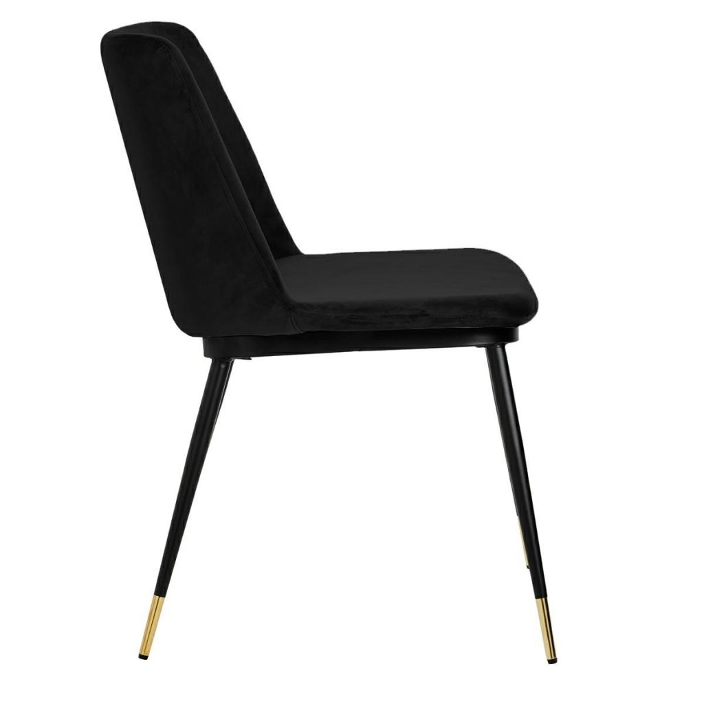 Krzesło DIEGO czarne – welur, podstawa czarno złota