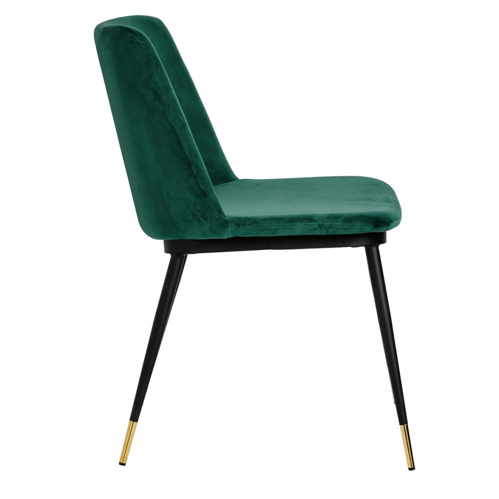 Krzesło DIEGO zielone – welur, podstawa czarno złota
