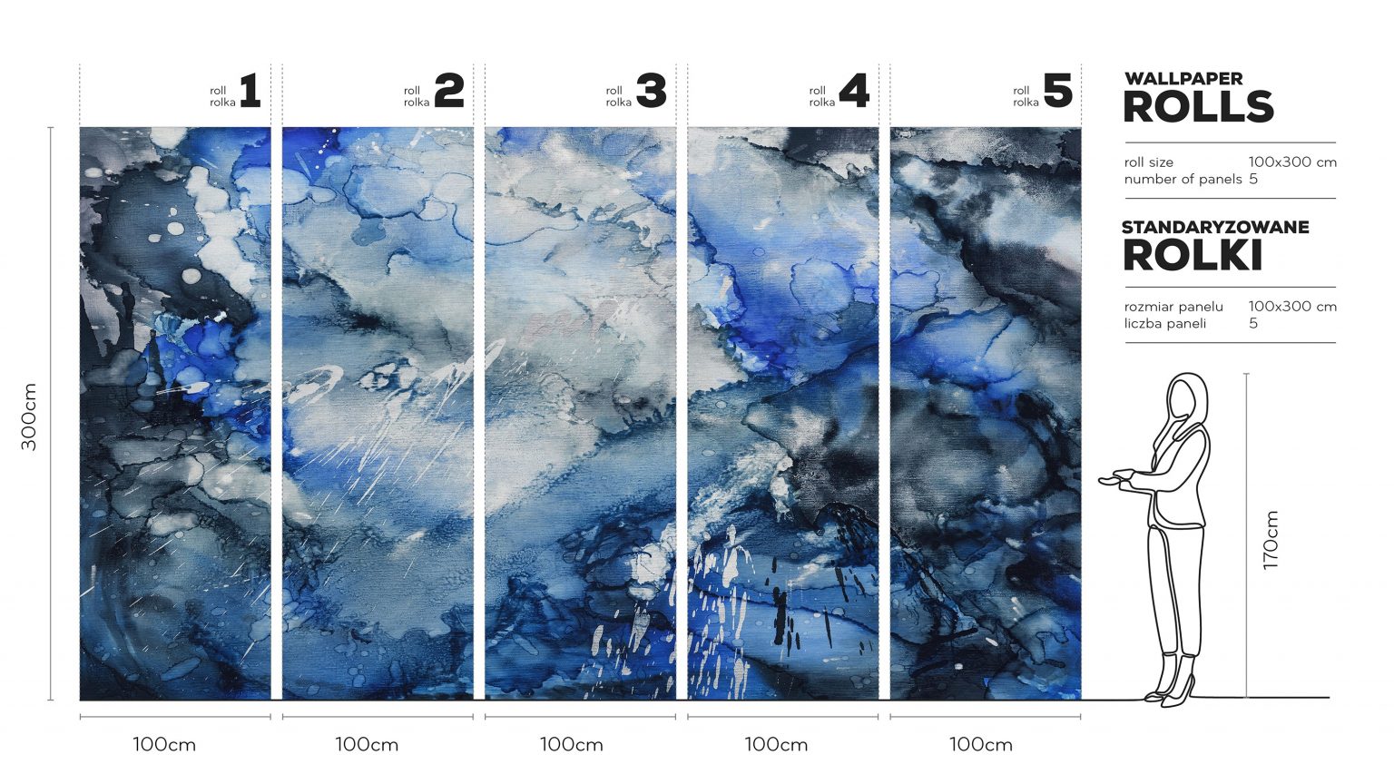 Lago Blue - Tapeta w standaryzowanych rolkach