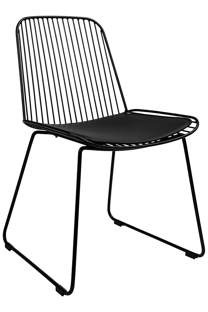 Krzesło MILES czarne – metal, ekoskóra
