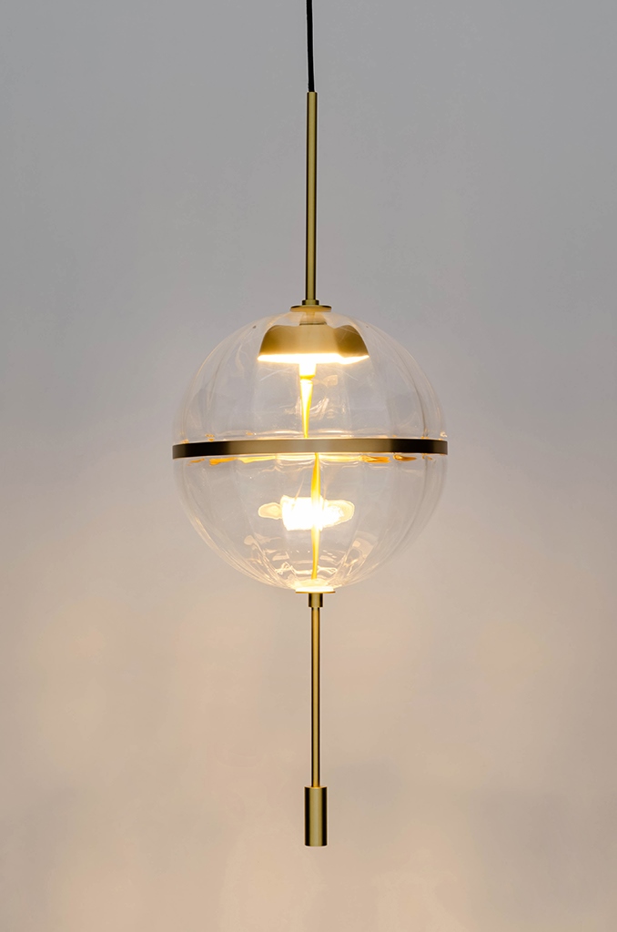 Lampa wisząca CHAPLIN 300 mosiądz  – LED, szkło