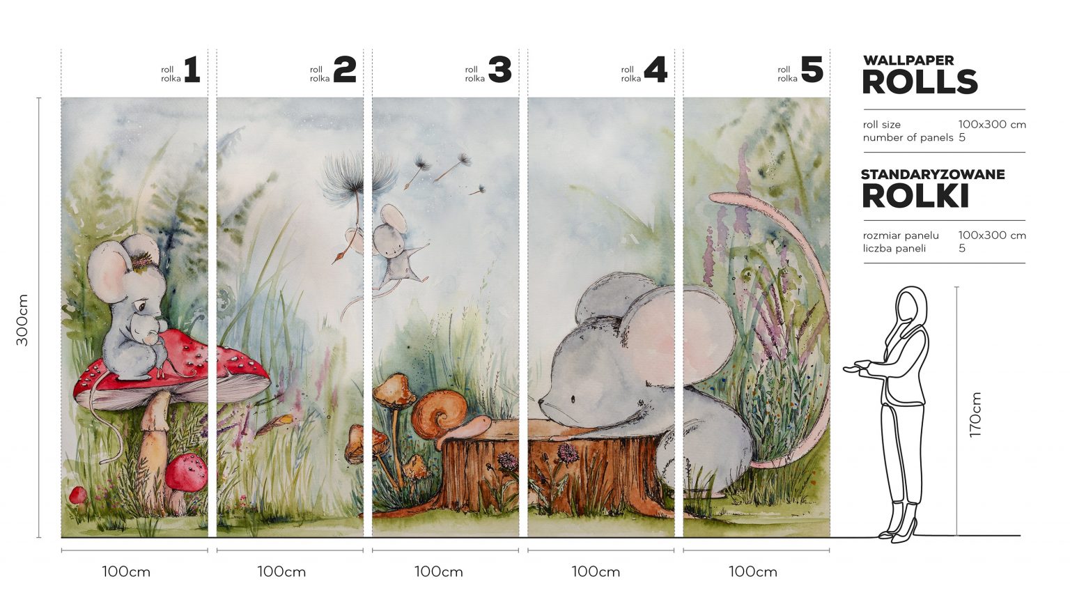 Mice Adventure - Tapeta w standaryzowanych rolkach