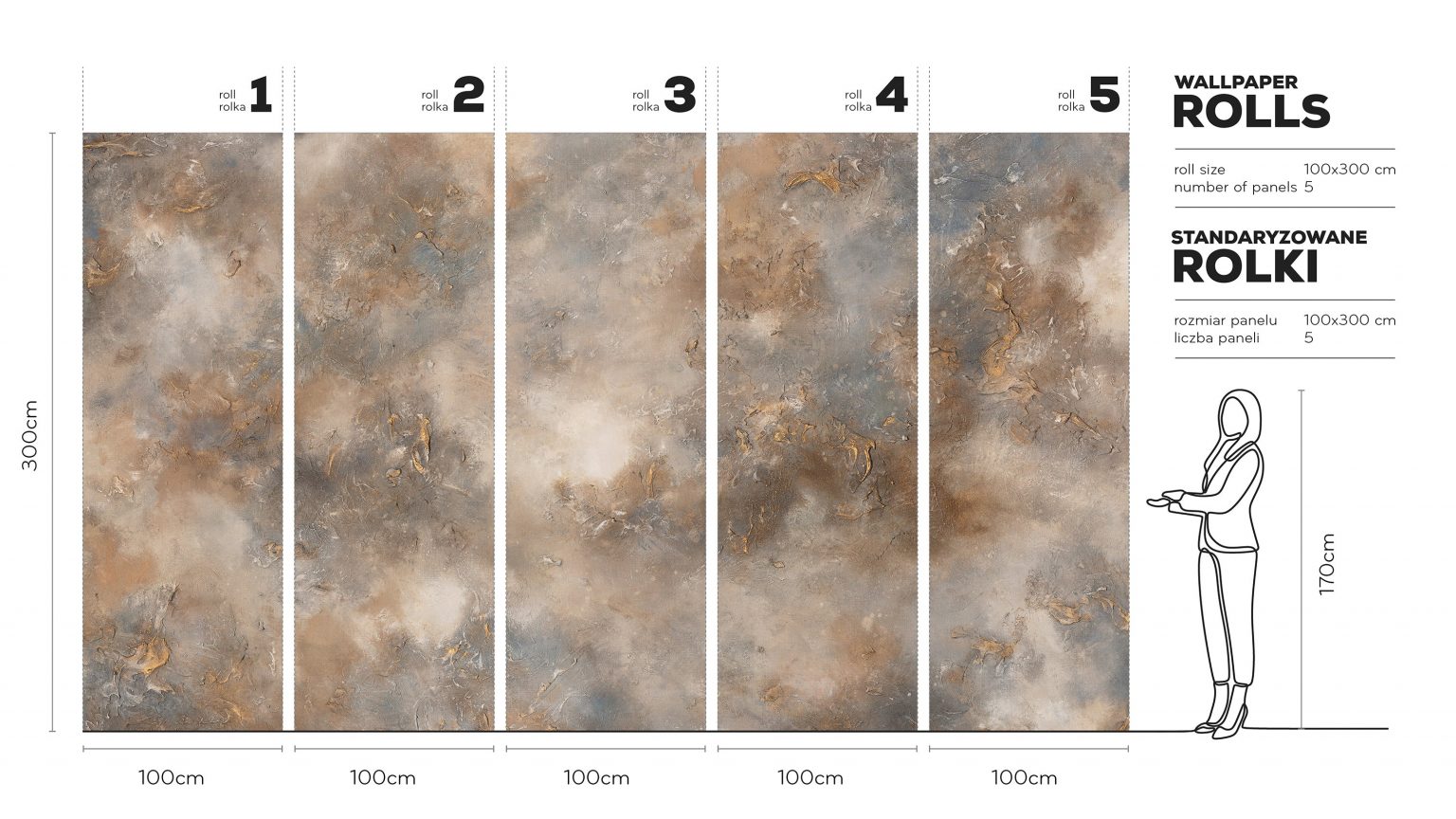 Mocha - Tapeta w standaryzowanych rolkach