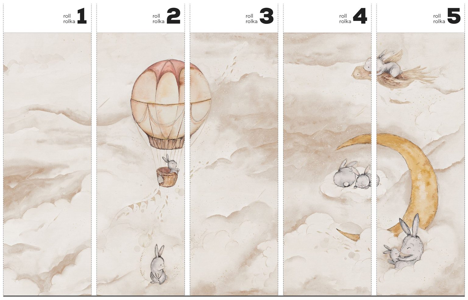 Moonie Beige - Tapeta w standaryzowanych rolkach