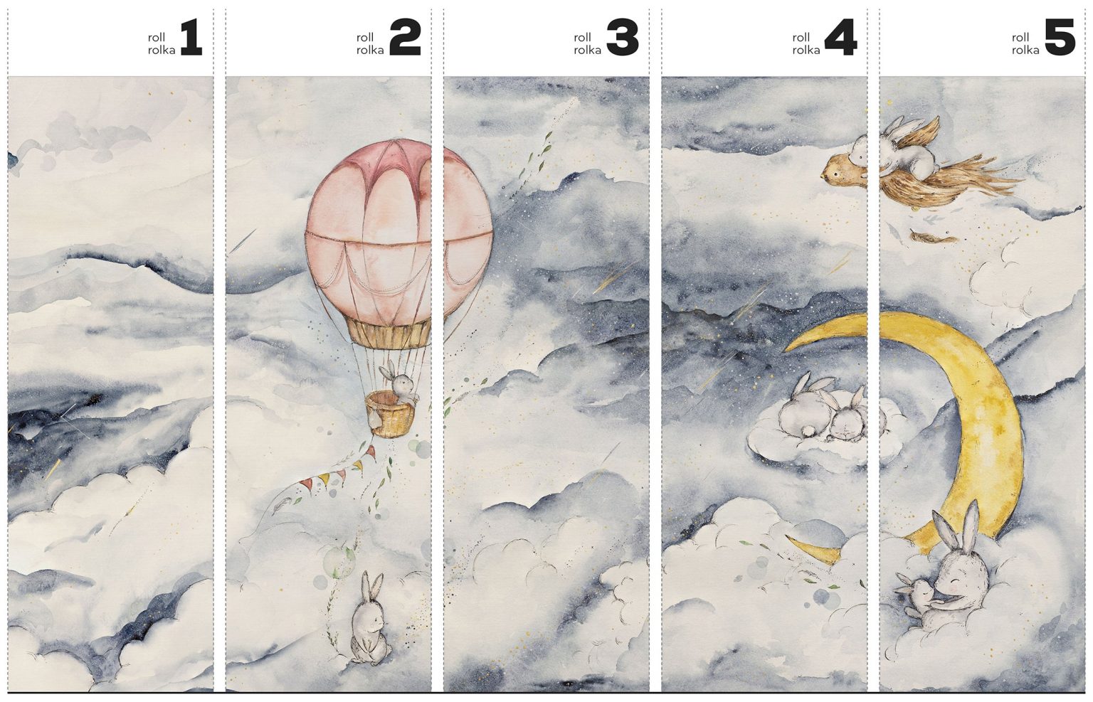 Moonie Blue - Tapeta w standaryzowanych rolkach