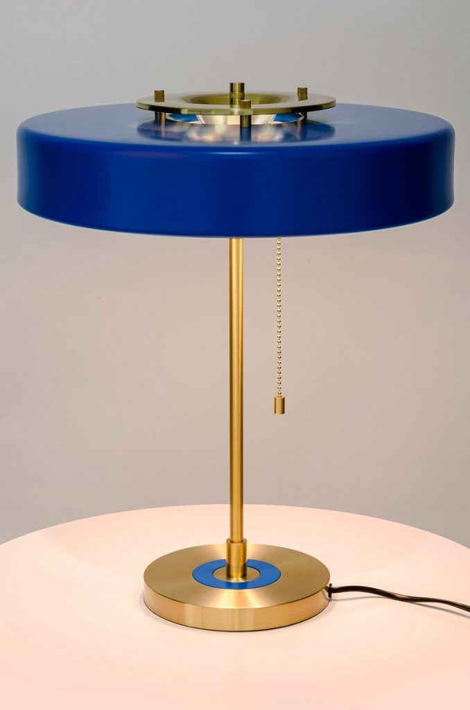 Lampa biurkowa ARTE niebieska – aluminium, szkło