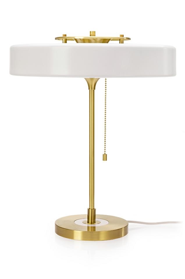 Lampa biurkowa ARTE biało-złota – aluminium, szkło