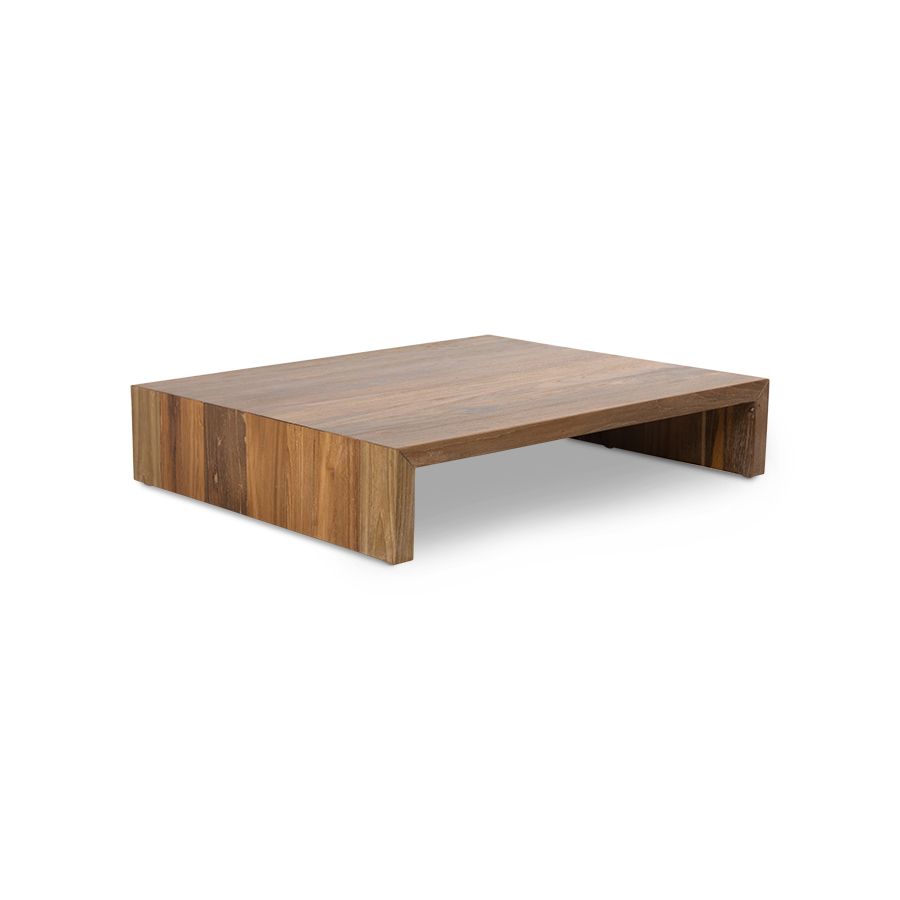 Drewniany stolik średni, naturalny tekowy