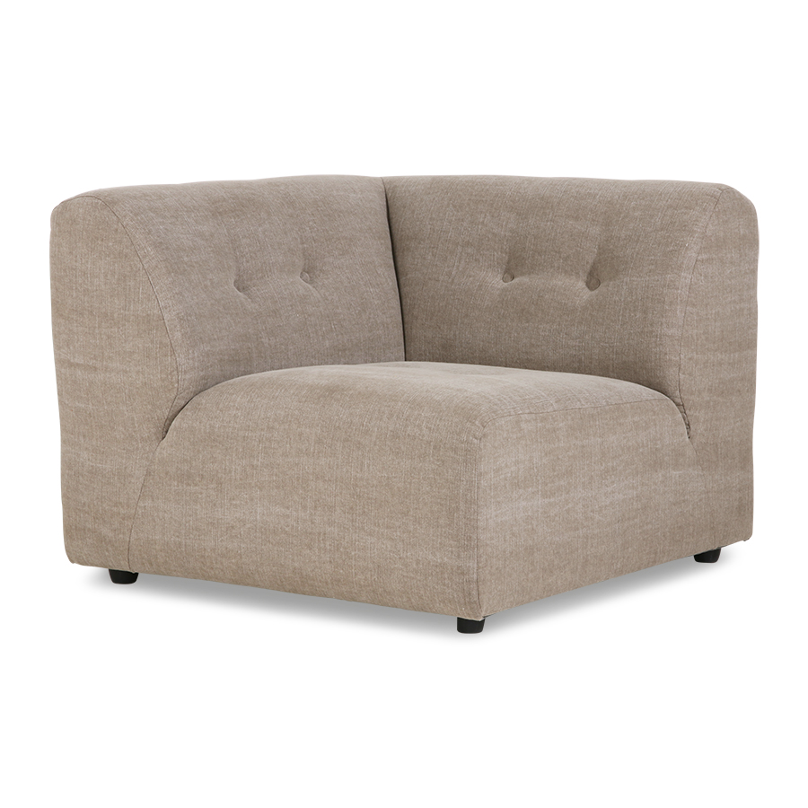vint couch: element left, linen blend, taupe