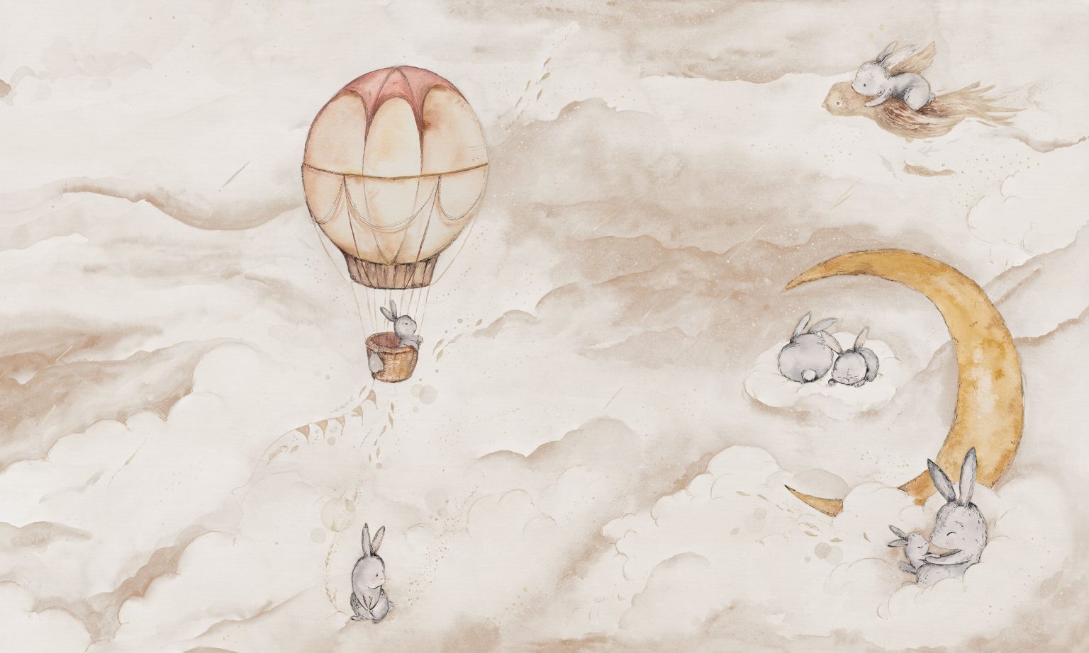 Moonie Beige - Tapeta w standaryzowanych rolkach