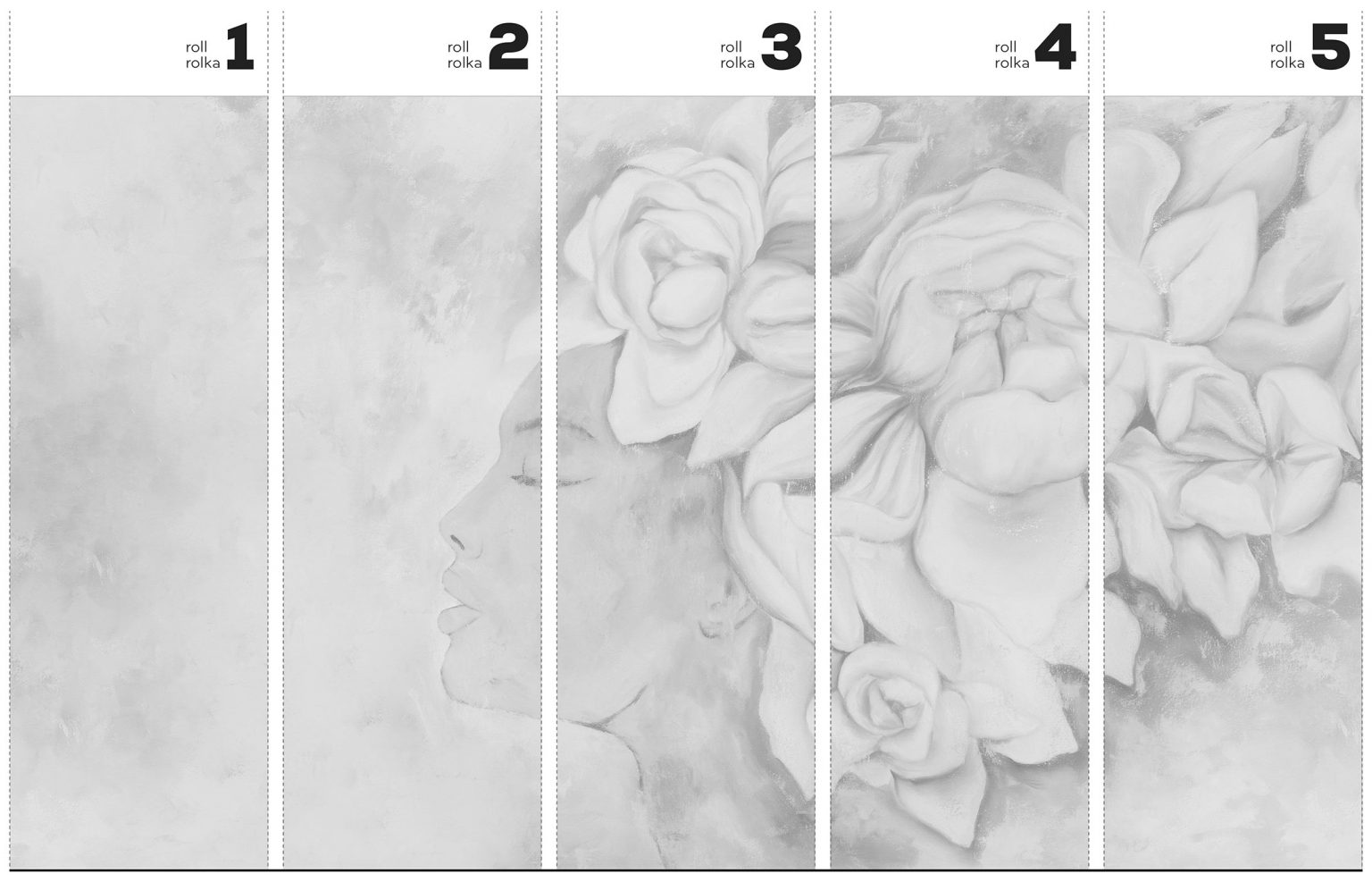 Persephone Light - Tapeta w standaryzowanych rolkach