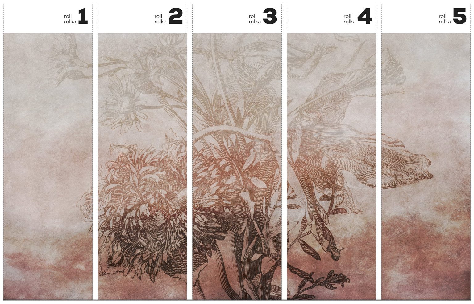 Rust Ombre Flower - Tapeta w standaryzowanych rolkach