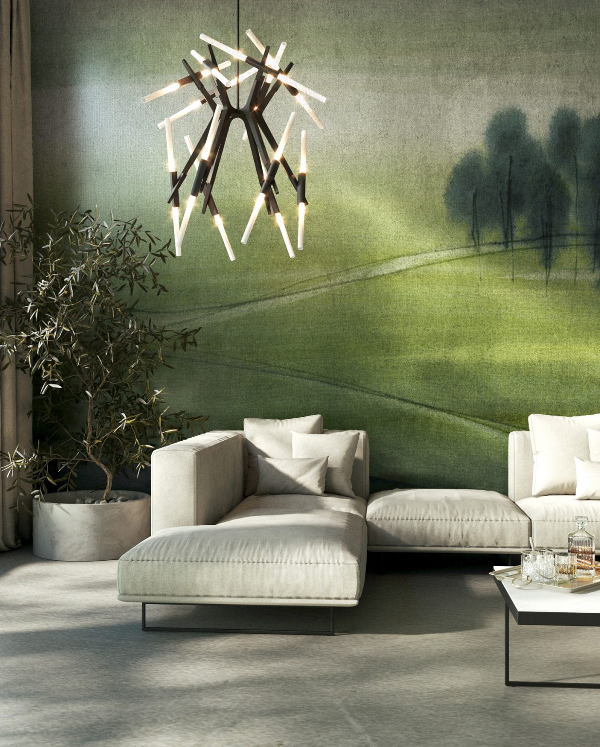 Tapeta akwarelowa krajobrazowa Robin - Wonderwall