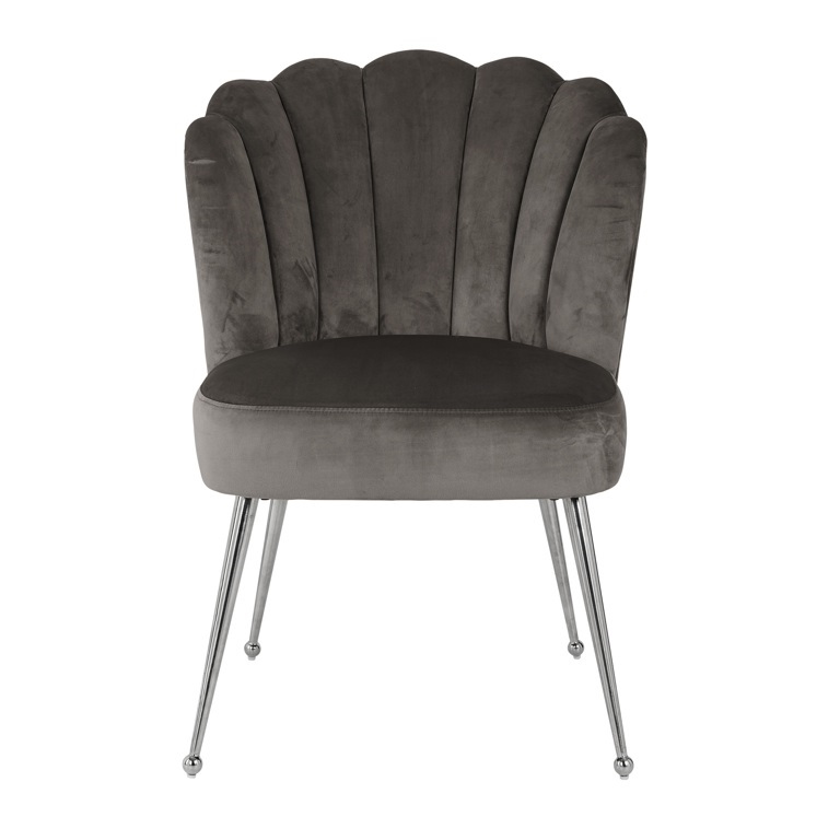 RICHMOND krzesło PIPPA STONE – welur, podstawa chromowana