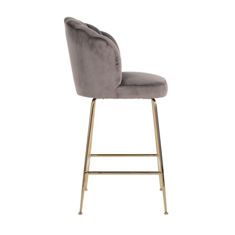 RICHMOND krzesło barowe PIPPA STONE 80 – welur, podstawa złota