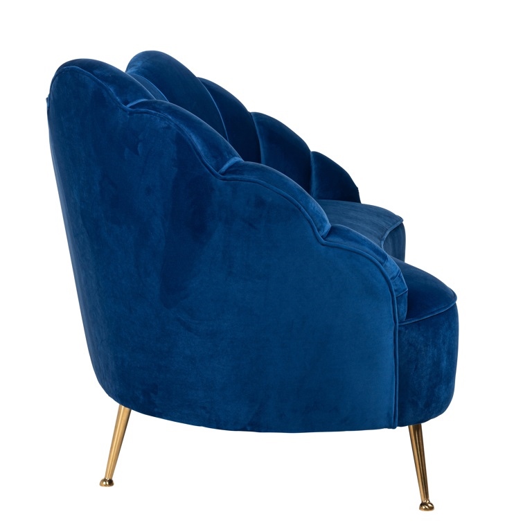RICHMOND sofa COSETTE BLUE – welur, podstawa złota