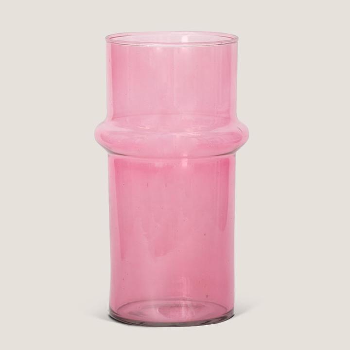 Szklany wazon różowy