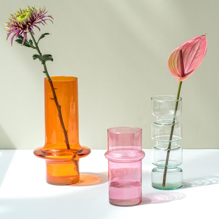 Szklany wazon różowy