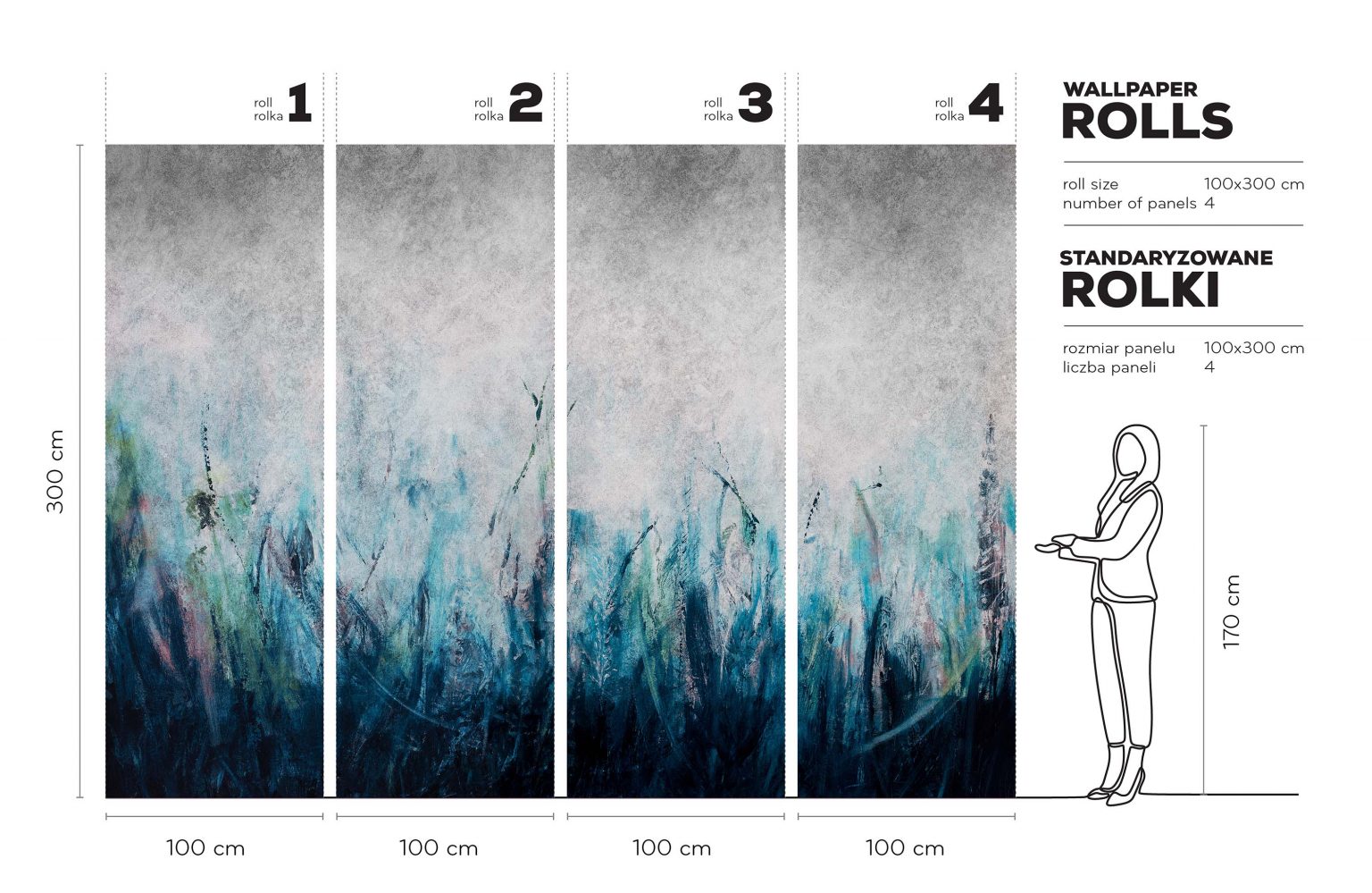 Tosca Blue - Tapeta w standaryzowanych rolkach