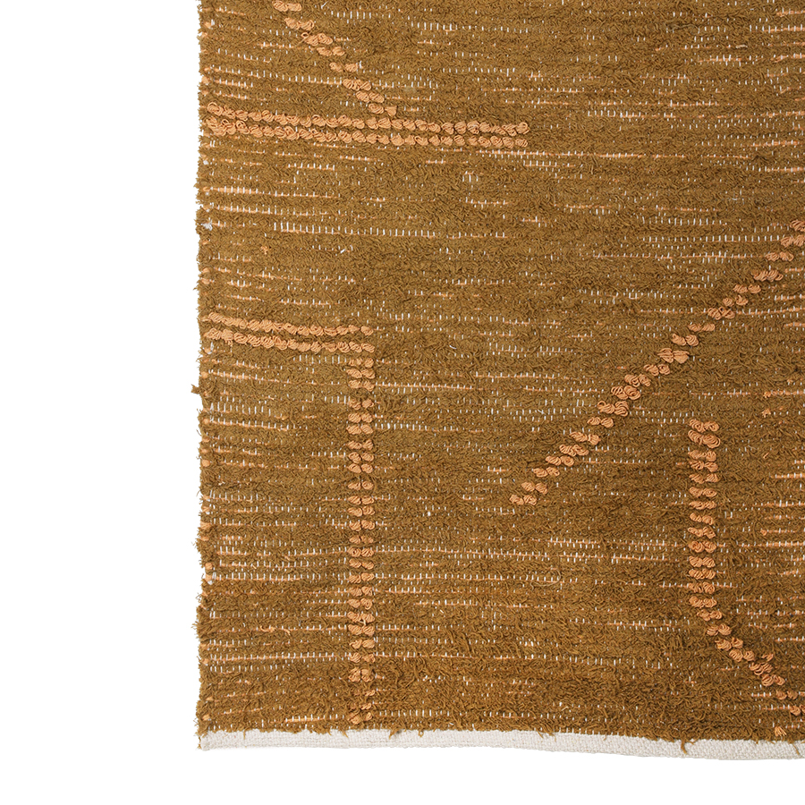 Ręcznie tkany bawełniany chodnik, musztardowo/miodowy (70×200)