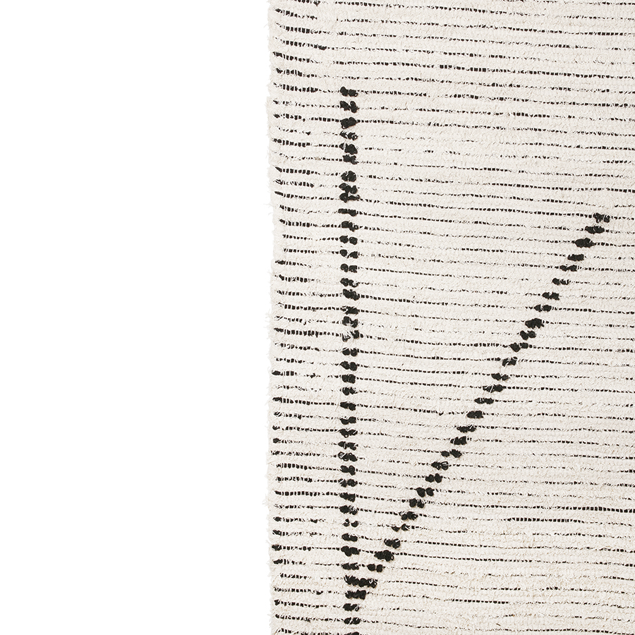 Ręcznie tkany bawełniany dywan, kremowo/antracytowy (200×300)