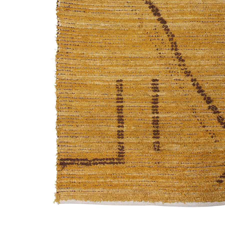 Ręcznie tkany bawełniany dywan, ochra/brąz (120×180)
