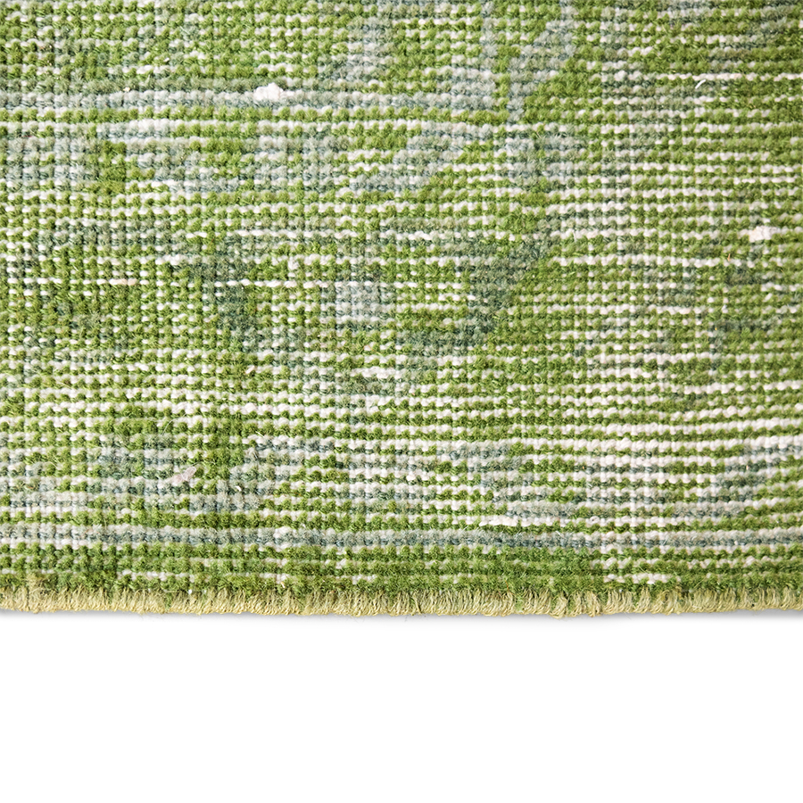 Tkany wełniany chodnik, zielony (80×350)