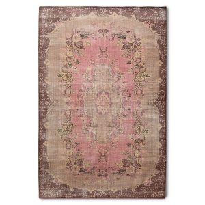 Tkany dywan wełniany, różowy (200×300)