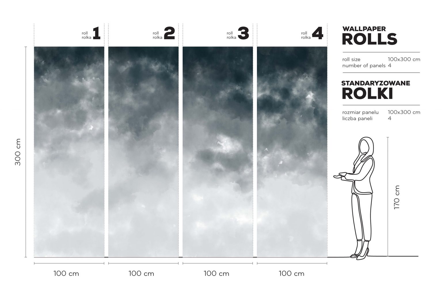 Tapeta Watercolor Ombre Storm