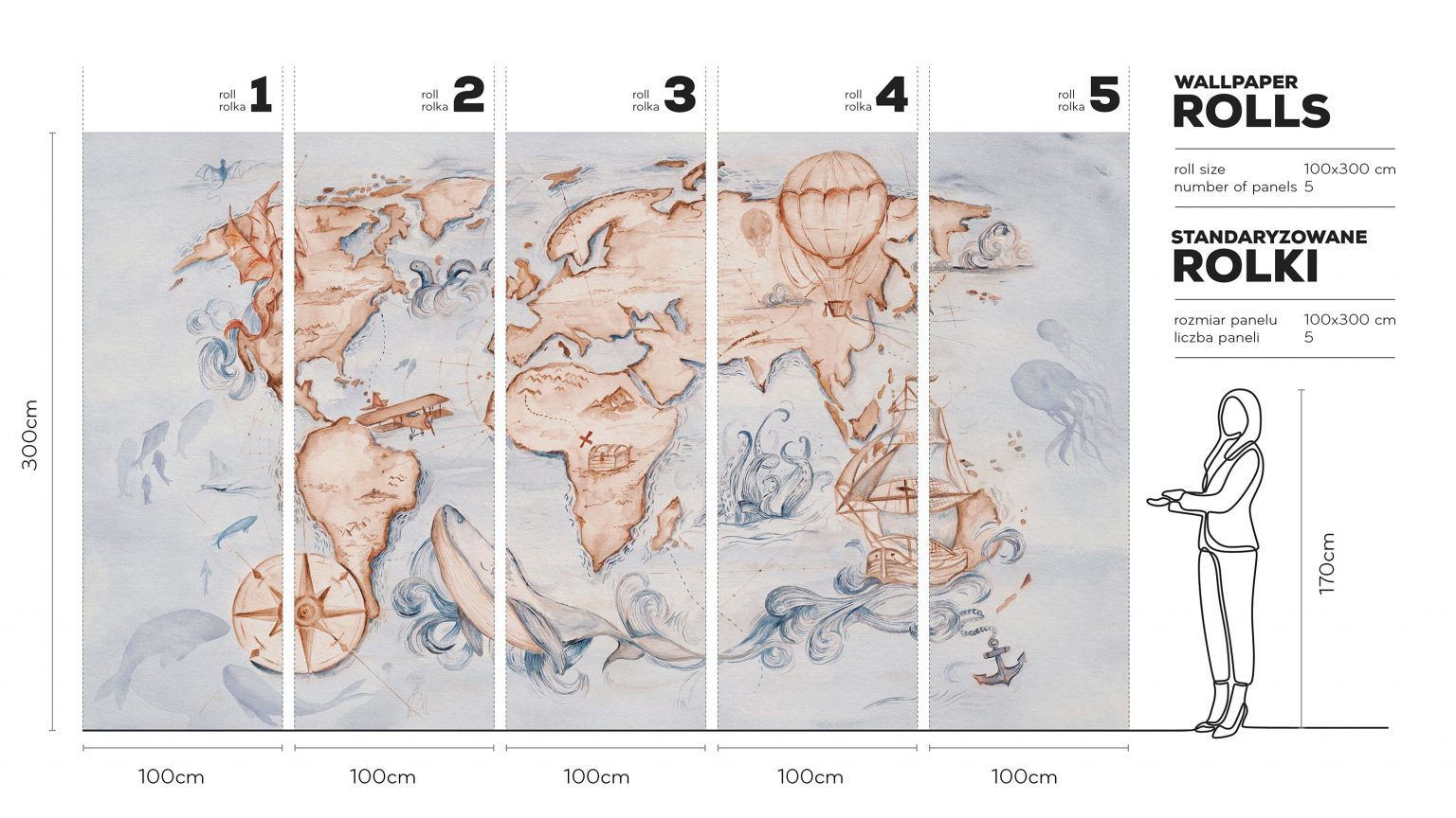 Whale Tale - Tapeta w standaryzowanych rolkach