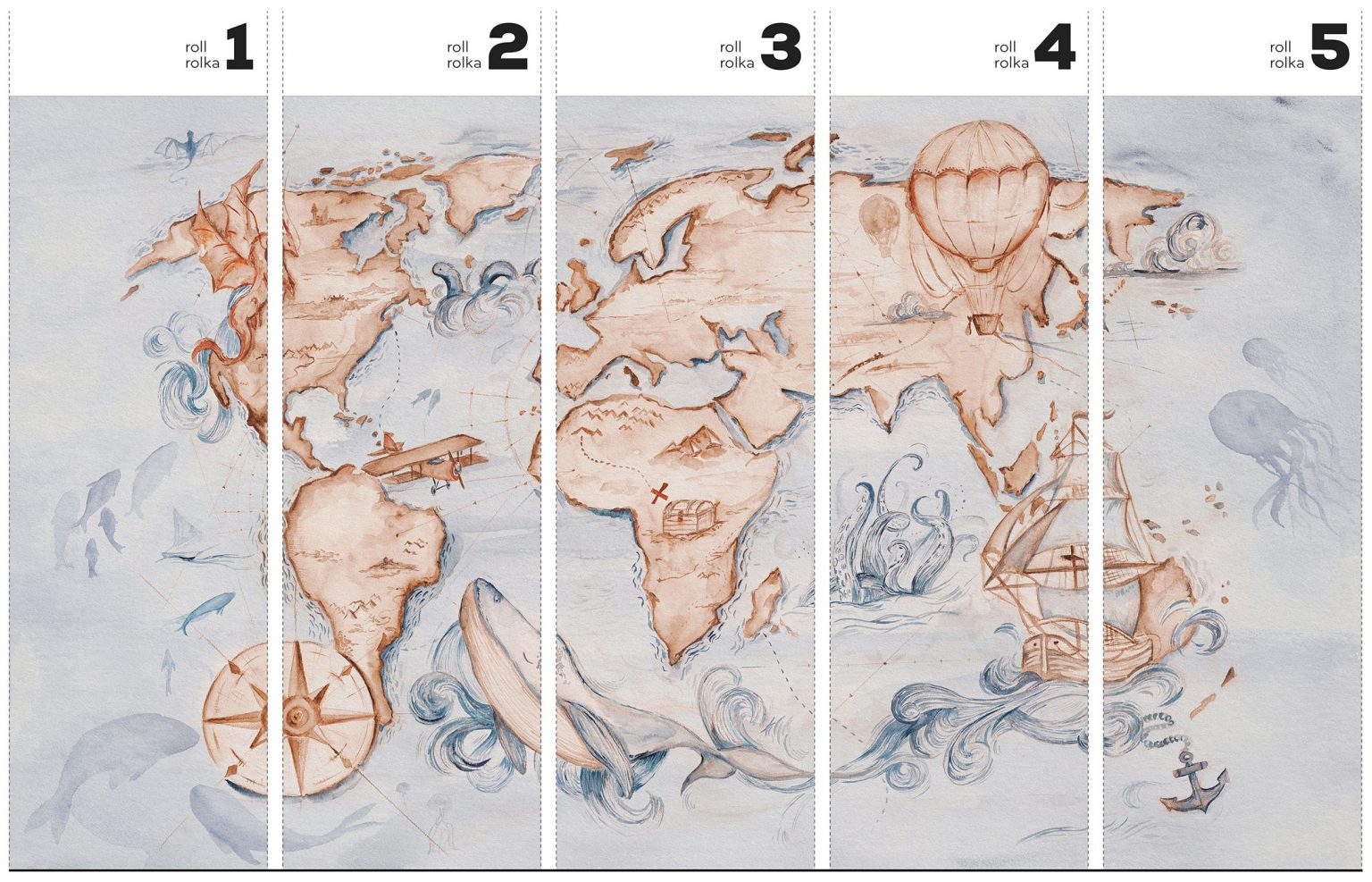 Whale Tale - Tapeta w standaryzowanych rolkach