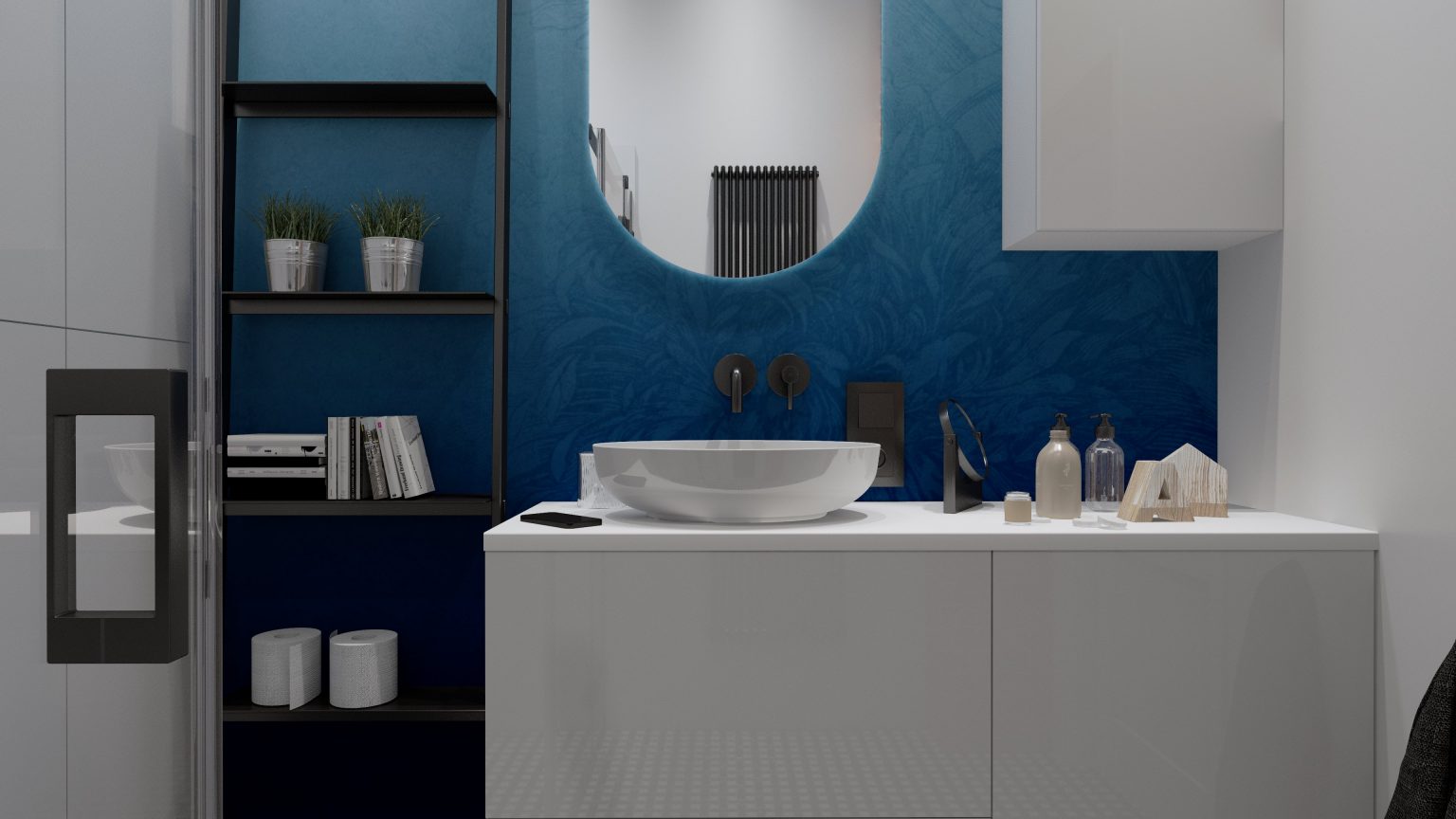 Tapeta Blue Ombre Flower