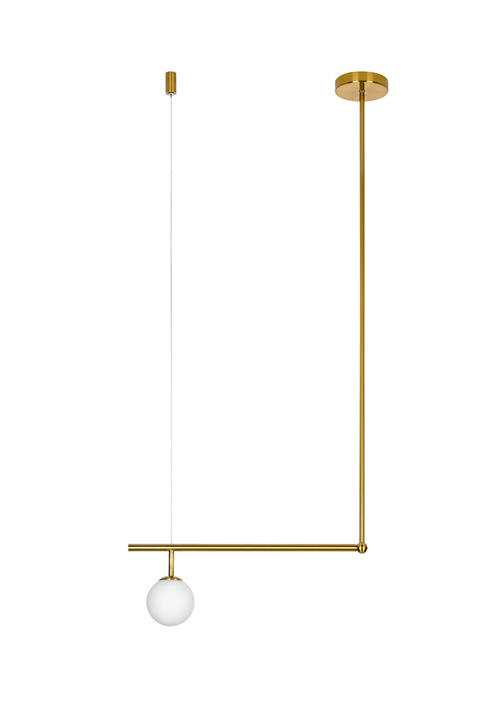 Lampa wisząca ASTRA 1 złota – metal, szkło