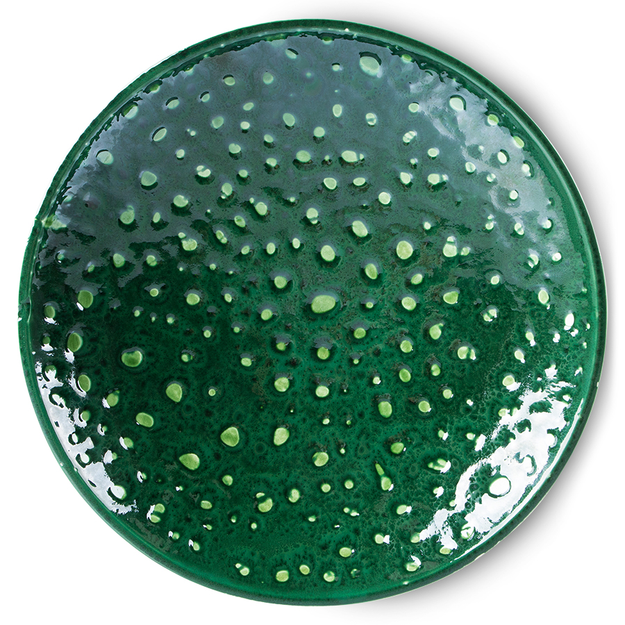 Kolekcja EMERALDS: misa ceramiczna z podstawą L kropkowany zielony