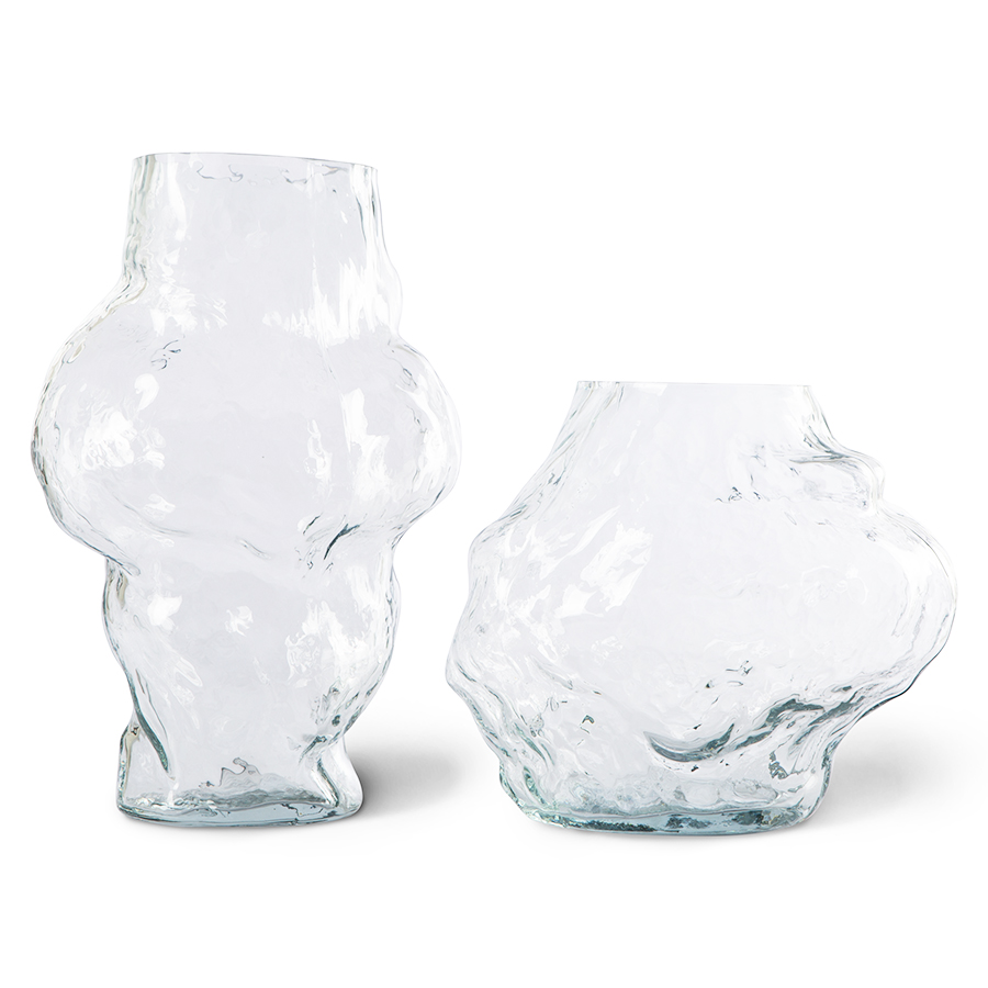 HK objects: wazon niski CLOUD przezroczyste szkło