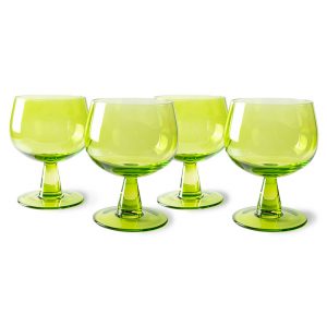 Kolekcja EMERALDS: kieliszek do wina niski, limonkowa zieleń (set 4 szt.)