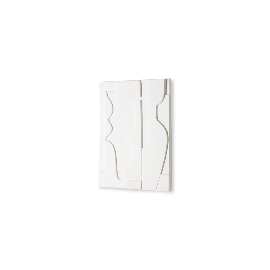 Panel artystyczny ceramiczny ścienny biały mat