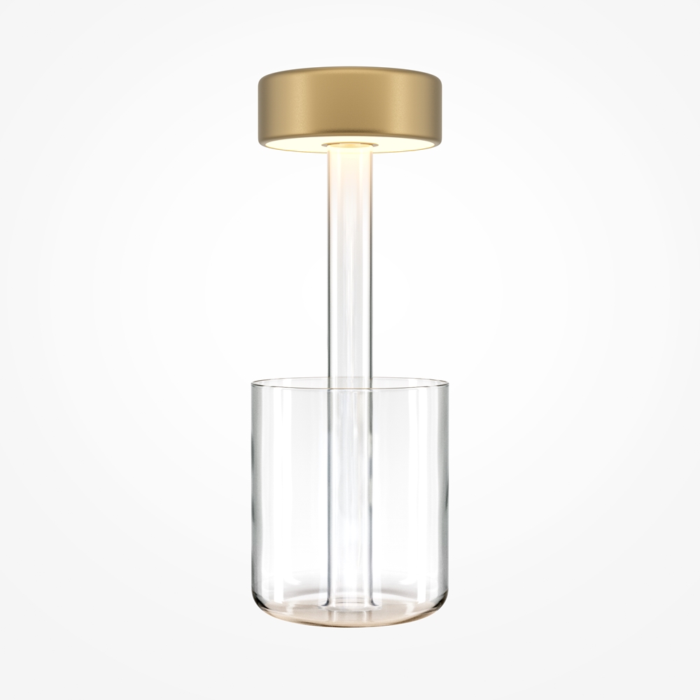 Battery lamp AI Collaboration with glass, gold
